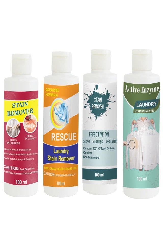 مجموعة مزيلات البقع من توفوس، تتضمن مزيلات بقع باللون الأحمر والبرتقالي والسماوي والفستقي | محلول تنظيف متعدد الأسطح للملابس والأقمشة والمفروشات (100 غرام لكل عبوة) - Image 1